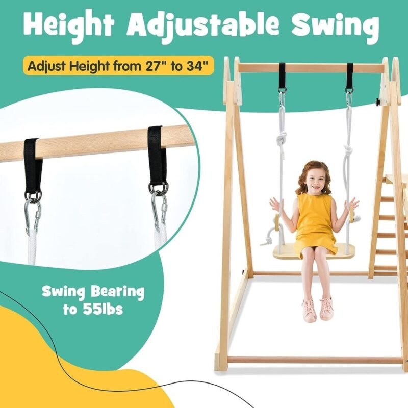 Premium Wooden Climbing Frame for Kids – Durable Indoor Playground for Active Children（2-12） – Bild 3