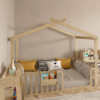 Minimalist Wooden Montessori House Bed for Kids