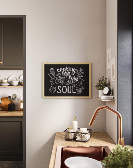 Easy-to-Clean Birch Wood Framed Chalkboard, Ideal for Commercial Use