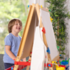 Children’s Art Easel FSC Certified - Dry-Erase, Chalkboard, Paper Roll Holder for Educational Settings