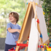 Children’s Art Easel FSC Certified - Dry-Erase, Chalkboard, Paper Roll Holder for Educational Settings