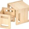 Montessori Weaning Tisch und Stuhl Set für Kleinkinder von 1-3 Jahren, höhenverstellbarer Tisch und Stuhl für Kleinkinder, Würfel Kindertisch Stuhl zum Lesen/Essen/Spielen, einfach zu montieren