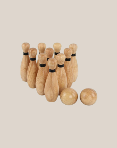 wooden bowling set